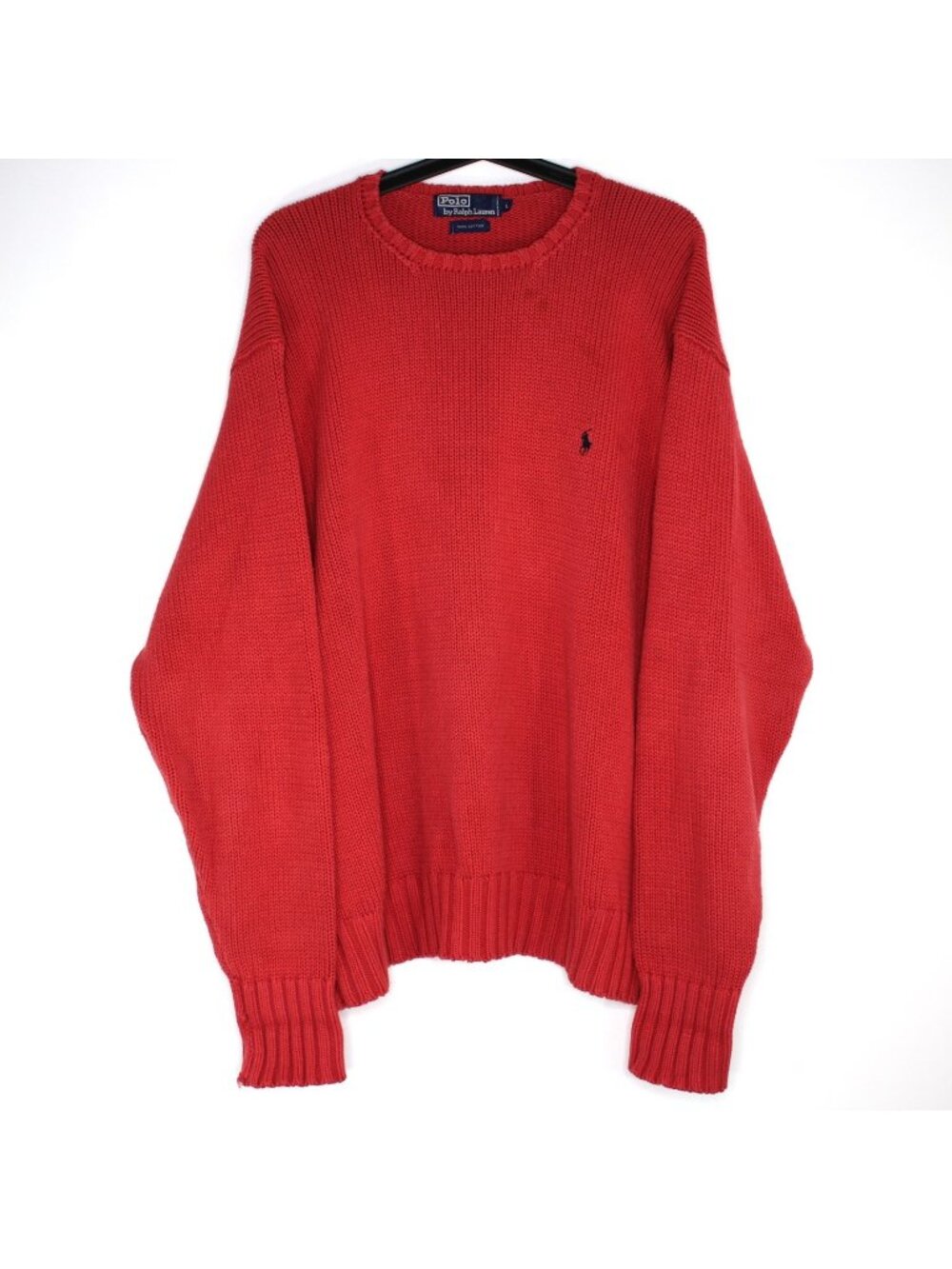 Vintage Polo Ralph Lauren Mens Large Chunky Bouncy Knit Sweater C1268